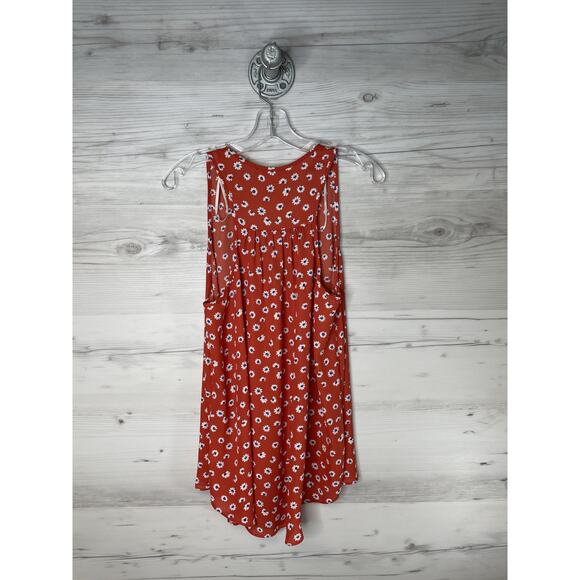 Everleigh Blouse Womens Large Red Floral Daisy Print Sleeveless Tank Top Flowy - Picture 7 of 7